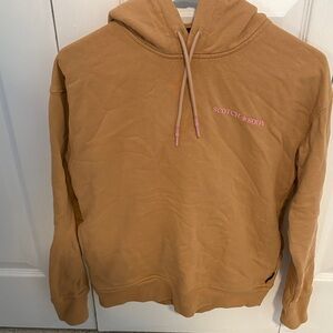 Scotch & Soda Camel Hoodie with Pink Accents